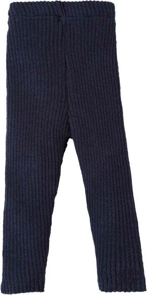 Leggings bimbi in maglia di lana bio blu indigo